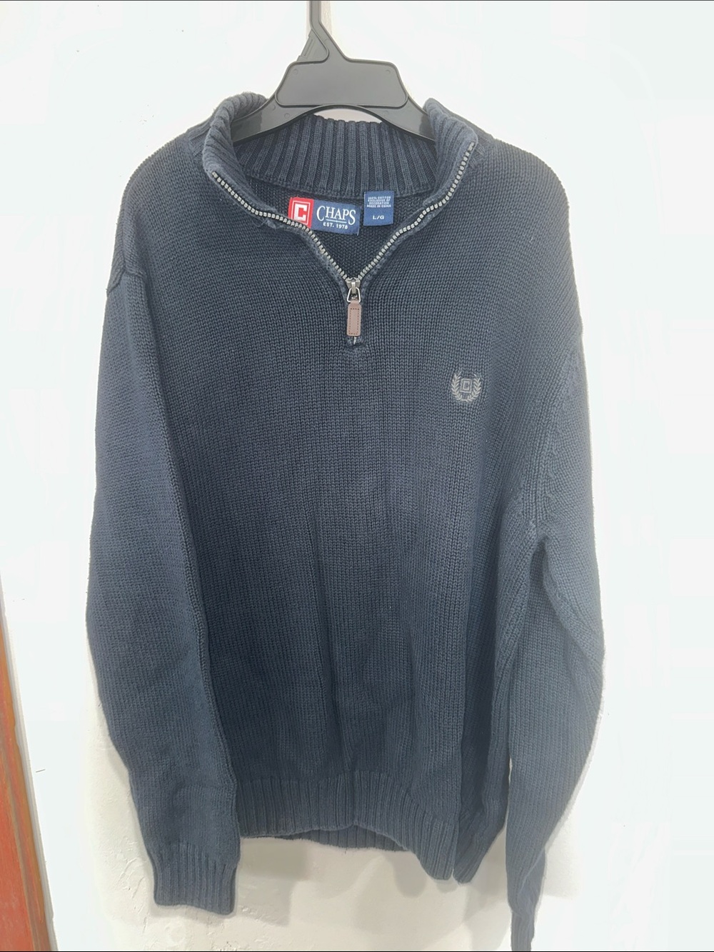 Chaps Men's Navy Blue Half-Zip Sweater